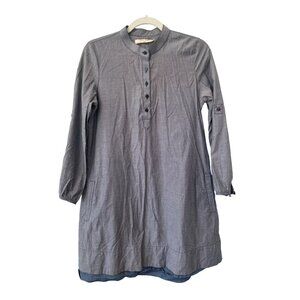 Isabella Sinclair Henley Tunic Dress Women S Gray Cotton Blend Casual Lagenlook